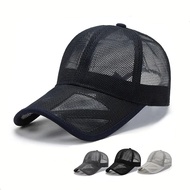 1pc Summer Hollow Brim Breathable Mesh Sun Hat Unisex Outdoor Travel Sunshade Sunscreen Peaked Hat