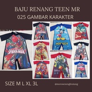 TEEN MR 025 SWIMSUIT for boys 5 6 7 years old, character image, size ML XL 3L