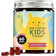 Children's Multivitamin Gummy Bears - from 4 Years - Sugar-Free, Vegan - Vitamin A-Z Immune Complex without Additives - 60 Pieces Monthly Supply - Doin It for the Kids Bears with Benefits