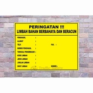 B3 WASTE LABEL STICKERS MADE IN DANGEROUS AND EVEN OUT