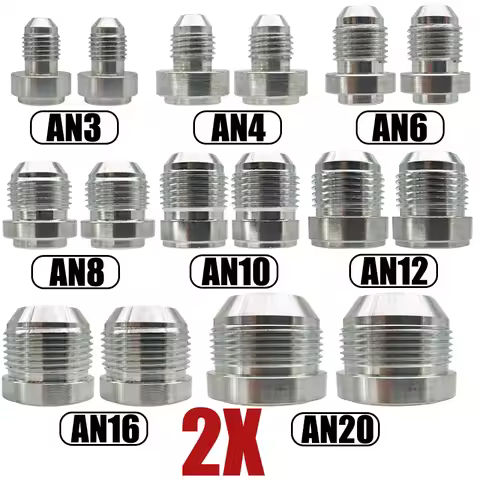 2X AN3 AN4 AN6 AN8 AN10 AN12 AN16 AN20 Male Weld On Fitting Adapter Weld Bung Aluminum Fuel Hose Pip