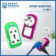 Stop Kontak 4 in 1 mini portable plug adapter plug in 4 plug adapter 4in1