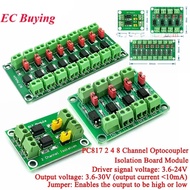 5Pcs/1pc PC817 2 4 8 Channel Optocoupler Isolation Board Voltage Converter Adapter Module 3.6-30V Dr
