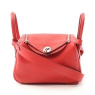 HERMES Lindy Mini Verso 單肩包 Z Swift 皮革 Rouge coeur 二手女款 SHW