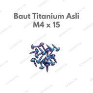 AZARIA Baut Titanium Asli M4 x 15 Screw Car Shell Big Vespa Little Cy3 Positive