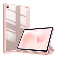For Samsung Galaxy Tab S8 S7 Plus FE 12.4 inch Case Transparent Back Tablet Cover For Tab S7 S8 11" 2020 Case With Pencil Holder