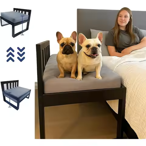 Wooden Dog Bed Frame with Adjustable Legs for Pet Sleeper and Raised Bunk Design Ideal Extension for