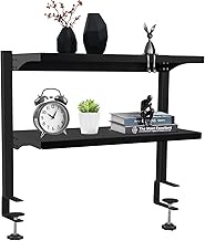 UISKOOPW Clamp On Desk Shelf, Above or Under Office Desktop Shelves,Desk Attachment Shelf,Clip On Ta