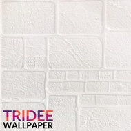 Wallpaper Foam 3D Motif Batu Bata Natural |TRIDEE NATURAL STONE BLACK ORANGE