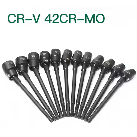 1PC 150mm Long 1/4 Hex Shank Wobble Socket Adapter 360Degree Rotatable Universal Joint Swivel Socket