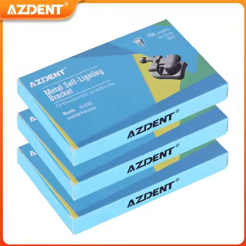 3Boxes AZDENT Dental Orthodontic Brackets Self-Ligating Braces Mini Roth/MBT 0.022 Hooks 3 4 5 & Buc