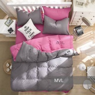 Bedcover SET DUVET Series Pink Gray Size 180cm Height 40cm King Size