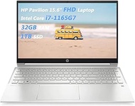 HP Pavilion 15.6" FHD Laptop, 11th Gen Intel Core i7-1165G7 (up to 4.7GHz) Processor, 32GB RAM, 1TB SSD, Windows 11 Pro, Fast Charging, Long Battery Life, ABYS Mouse Pad