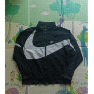 Nike big swoosh logo black white jacket
