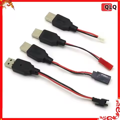 10pcs Rc Plane Usb Charging 3.7v Lithium Battery Charger Cable Usb To Jst /sm / Futaba Plug For 3rc 