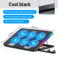 พัดลมโน๊ตบุ๊ค พัดลมรองโน๊ตบุ๊ค RGB GAMING COOLING PAD ประกันศูนย์ พัดลม 6 ตัว