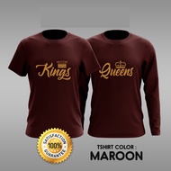T-shirt COUPLE KINGS & QUEENS - Maroon - SHIP OUT in 1-2 Day