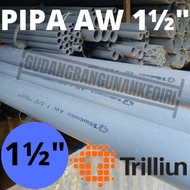 PVC Pipe AW 1 1/2" TRILLION | AW 1 1/2" ABU TRILLION pipe per 1 meter (100cm)