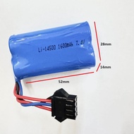 Ready Stock >> 7.4v 14500-1600mAh SM-4pin Battery Rechargeable for RC Toys