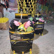 SANGKAR BURUNG KUALITAS SUPER KANDANG PERKUTUT MOTIF RAJAWALI HITAM - COD CIANJUR