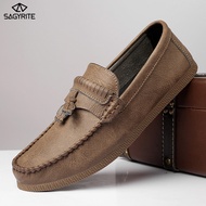 TOP☆SAGYRITE Kasut Kulit Lelaki Men's Loafer Casual Leather Boat Driving Shoes Slip On Men Loafers