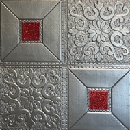 3D Foam Batik Metal Wallpaper 35x35 cm | Wall Stickers Crystal Wall Home Decoration