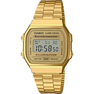 Casio Digital นาฬิกาข้อมือผู้หญิง สีทอง สายสแตนเลส รุ่น A168WG-9W ของแท้ ประกัน CMG