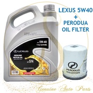 (100% Original) New Lexus 5W40 4L API-SN Fully Synthetic Engine Oil FREE Perodua Oil Filter 15601-00R01