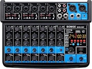 BOMGE channel mini audio mixer Line Mixer,DC 5V,with MP3 Player,Bluetooth, U disk 48V,24DSP effects,