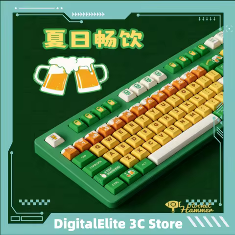 Summer Drink Themed Mechanical Keycap Set 143 Pbt Keys Vibrant Heat-Sublimation Printing Kca Profile