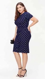 D#6552 Summer polka dots dress plus size dress for women