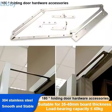Silent Wide Folding Door Hinge Stainless Steel Hinge Hardware 180 Degrees 90 Degrees Folding Door Hi