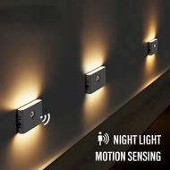 LED Induction Night Light USB ชาร์จโคมไฟไร้สายพร้อม Motion Sensor Light ห้องนอนห้องอาบน้ำ Corridor Cabinet Wall Lamp