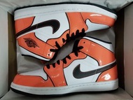 全新 NIKE AIR JORDAN 1 MID SE 二次元 US10 漆皮橙白黑 TURF ORANGE AJ1 AJ 1 US 10 MICHAEL 米高佐敦 *聖誕節 生日禮物* DUNK H