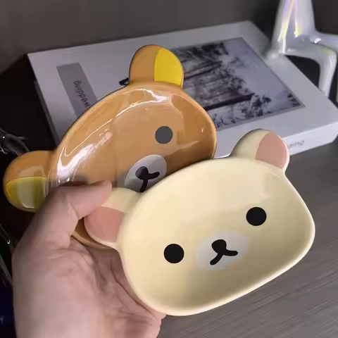 Cartoon cute Rilakkuma household sauce dish condiment dish ceramic