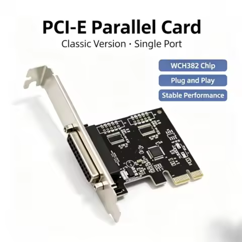 PCI-E Parallel Port Card 25-Pin LPT Printer Interface Card PCIE Printer Card for Desktop Computer Up