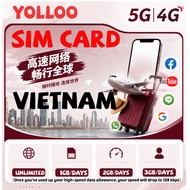 Yolloo Vinaphone Vietnam Sim Card 4G/5G High Speed Unlimited Data 3-10 Days for including Hanoi, Ho 