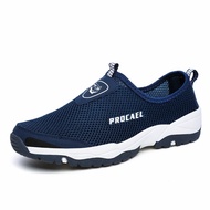 Sepatu Hiking Pria Casual Slip On Tanpa Tali Gunung Outdoor - Blue