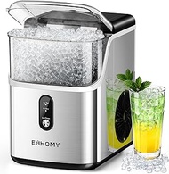 EUHOMY Nugget Ice Makers Countertop, Pebble Ice Maker Machine with 35lbs/24H Soft Ice, Self-Cleaning
