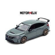 MOTORHELIX 1:64 Diecast Honda Civic TYPE R FL5 GREY / ADVAN / HKS WHITE
