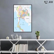 Thailand Black and White City Map Poster Nordic Living Room Bangkok Phuket Printed Canvas Wall Art H