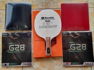 Bet Rakitan Kayu Kosaka Carbon Handle Sardius dan Karet Yinhe Mercury II Soft Tuttle TMAX G28 Bat Pi