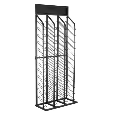 Floor Standing Tile Sample Display Stand with 36 Card Slots Floor Tile Storage Rack 68.1x28.7x13.8in