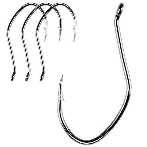 100pcs Barbed Catfish Fishing Hooks High Carbon Steel Catfish Hook 6/0 -10 Fishhook V Sharp Circle H