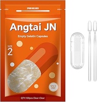 AngtaiJN Empty Gelatin Capsules Size 2 Clear Empty Capsules for Filling with 2 Micro Spoons, DIY Gel