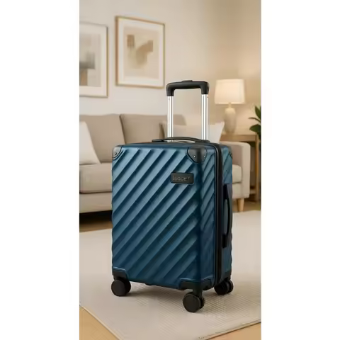 Expandable 20" Carry-On Suitcase Navy, 22x14x9, Hard Shell, Spinner Wheels, TSA Lock, 40L-44L Capaci