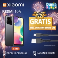 HP Xiaomi Redmi 10A RAM 3GB/ROM 32GB - Layar 6.53" - Baterai 5000mAh - BONUS Kabel Data ACMIC Braide