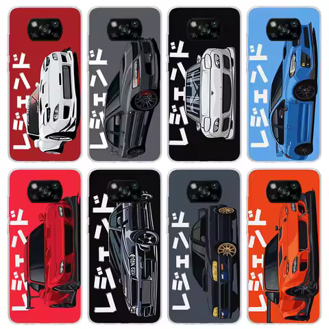 JDM Tokyo Drift Sports Car Phone Case For Xiaomi Poco X7 X6 X5 Pro F7 Ultra Redmi 15C 15 13 13C 12 1