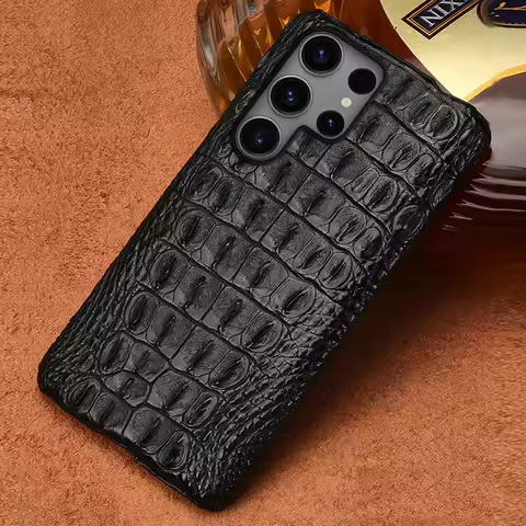 Luxury 100% Natural Leather Case Cover For Samsung Galaxy S26 S25 S24 S22 S21 S23 Ultra Plus S25Ultr