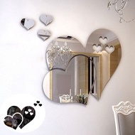 3D Mirror Love Hearts Wall Sticker Decal DIY Home Room Art Mural Decor Removable Mirror Wall Sticker